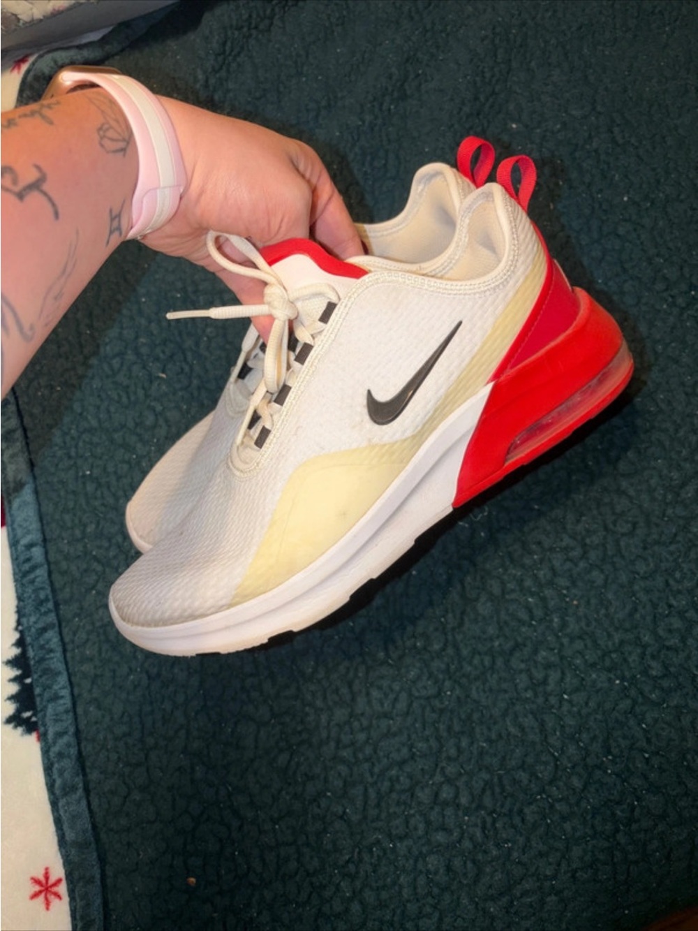 Nike Women’s Athletic Sneakers in White, Red and Cream